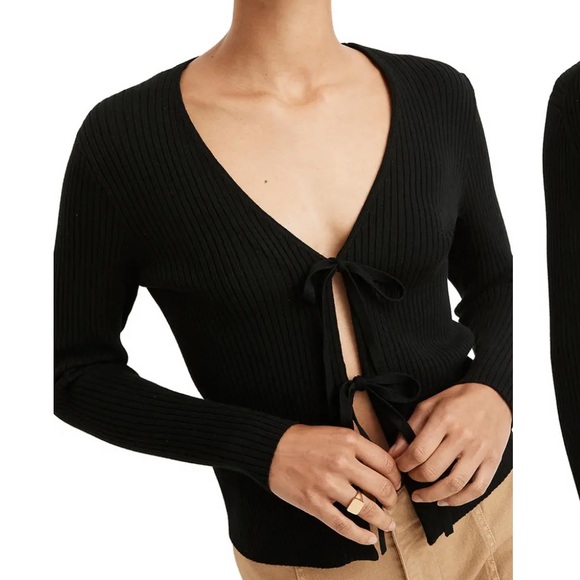 Madewell Sweaters - Bellemoor Tie Front Rib Cardigan MADEWELL